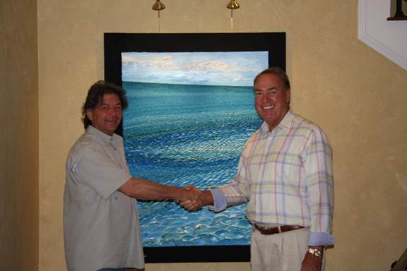 Francis Mesaros and William Lasky with his acquisition of a commissioned Pancture